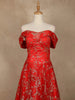 Red Vine Glitter Paste Designed Bridal Reception Gown - Diadem