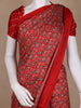 Maroon Ajrak Print Mul Mul Cotton Saree - Diadem