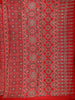 Maroon Ajrak Print Mul Mul Cotton Saree - Diadem