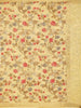 Yellow Chanderi Silk Saree with Flower and Leaf design on the Body with Matching Border - Diadem