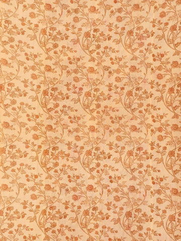 Orange Chanderi Silk Saree with Floral and Leaf Design on the Body with Matching Border - Diadem