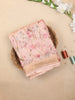 Baby Pink Chanderi Silk Saree with Flower and Leaf Design on the Body with Designed Border - Diadem