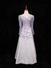Lavender Net A-Line Gown with Floral Sequins and Beads - Diadem