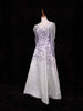 Lavender Net A-Line Gown with Floral Sequins and Beads - Diadem