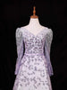 Lavender Net A-Line Gown with Floral Sequins and Beads - Diadem