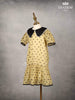 Light Yellow Organza Frock Adorned with Polka Dot Print - Diadem