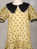 Light Yellow Organza Frock Adorned with Polka Dot Print - Diadem
