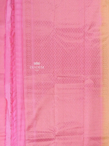 Yellow Silk Saree with Tree Motif on the body and Without Border - Diadem