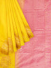 Yellow Pure Kanchi Pattu Saree with Tree Motif on the Body and without Border - Diadem