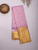 Pink Pure Kanchipuram Bridal Silk Saree with Checks on the body and Contrast Zari Border - Diadem