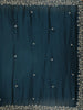 Dark Blue Floral Designed Satin Saree - Diadem