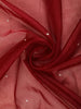 Dark Red Floral Embroidered Velvet Designer Saree - Diadem