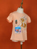 Light Peach Cotton Half Sleeve T-Shirt for Girls - Diadem