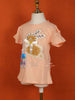 Light Peach Cotton Half Sleeve T-Shirt for Girls - Diadem
