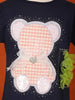 Navy Blue Cotton Half Sleeve Embroidery T-Shirt for Girls - Diadem