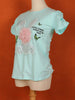 Light Blue Cotton Half Sleeve T-Shirt for Girls - Diadem