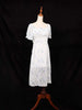 White Frock Embellished with Floral Designs - Diadem