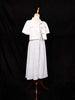 White Frock with Small Floral Design with Overcoat - Diadem