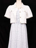 White Frock with Small Floral Design with Overcoat - Diadem