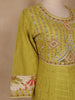 Green Floral Designed Cotton Salwar Suit - Diadem