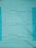 Turquoise Blue Pure Kanchipuram Bridal Silk Saree with Paisley Motif on the Body with Zari Border - Diadem
