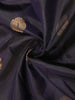 Black Pure Kanchipuram Bridal Silk Saree with Peacock Motifs on the Body and without Border - Diadem
