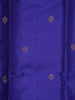 Royal Blue Pure Kanchipuram Bridal Silk Saree with Leaf Motif on the Body with Zari Border - Diadem