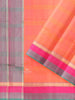 Orange and Pink Dual Tone Silk Saree with Stripes on the body and Contrast Zari Border - Diadem
