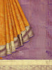 Mustard Pure Kanchi Pattu Saree with Paisley Motif on the body and Contrast Zari Border - Diadem
