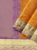 Mustard Pure Kanchi Pattu Saree with Paisley Motif on the body and Contrast Zari Border - Diadem