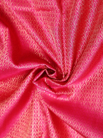 Red Pure Kanchipuram Bridal Silk Saree with Floral Design on the Body with Contrast Zari Border - Diadem