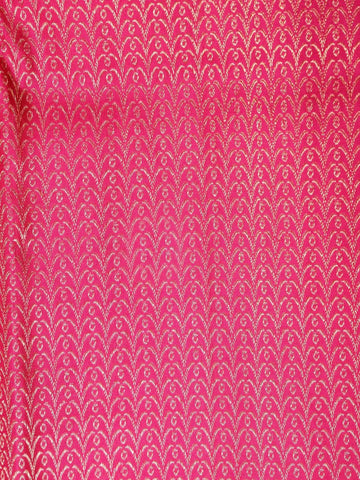 Red Pure Kanchipuram Bridal Silk Saree with Floral Design on the Body with Contrast Zari Border - Diadem