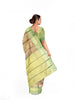 Gold with Mustard Dual Tone Pure Kanchipuram Bridal Silk Saree with Floral Motif on the body and Contrast Zari Border - Diadem