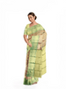 Gold with Mustard Dual Tone Pure Kanchipuram Bridal Silk Saree with Floral Motif on the body and Contrast Zari Border - Diadem