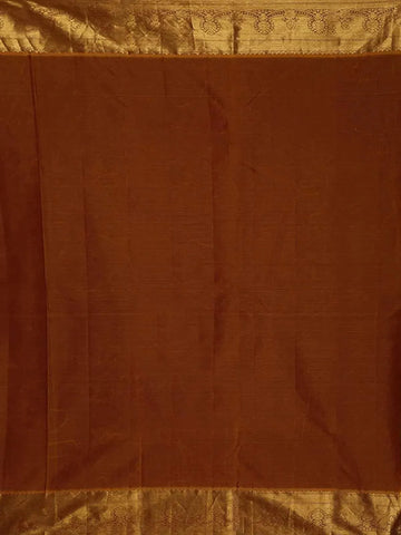 Maroon Pure Kanchipuram Bridal Silk Saree with Paisley and Floral Jacquard on the Body with Designed Border - Diadem