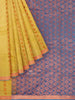 Yellow Silk Saree with Floral Motif on the Body and Contrast Zari Border - Diadem