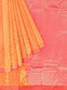 Orange Colour Silk Saree with Floral Motif on the body and Contrast Zari Border - Diadem