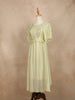 Pista Green with Ruffled and Stripes Pattern Gown - Diadem