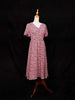 Pink Gown Adorned with Small Floral Designs - Diadem
