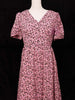 Pink Gown Adorned with Small Floral Designs - Diadem