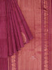 Burgundy Kanchipuram Bridal Silk Saree with Stripes & Paisley Design - Diadem