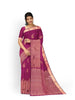 Burgundy Pure Kanchipuram Bridal Silk Saree with Paisley Motif on the body and Zari Border - Diadem