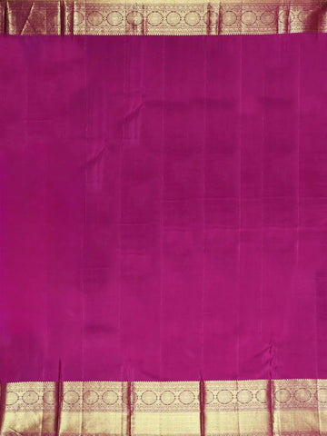 Blue Pure Kanchipuram Bridal Silk Saree with Floral Motif on the body and Contrast Zari Border - Diadem