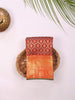 Maroon Pure Kanchipuram Bridal Silk Saree with Floral Motif on the body and Zari Border - Diadem