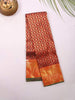 Maroon Pure Kanchipuram Bridal Silk Saree with Floral Motif on the body and Zari Border - Diadem