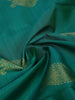 Teal Green Pure Kanchipuram Bridal Silk Saree with Flower Motifs on the Body with Zari Border - Diadem