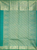 Teal Green Pure Kanchipuram Bridal Silk Saree with Flower Motifs on the Body with Zari Border - Diadem