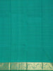 Teal Green Pure Kanchipuram Bridal Silk Saree with Flower Motifs on the Body with Zari Border - Diadem