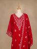 Red Floral Designed Velvet Co Ord Salwar Suit - Diadem