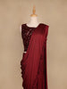 Red Embroidery Lyrca Ready To Wear Saree with Designer Blouse - Diadem